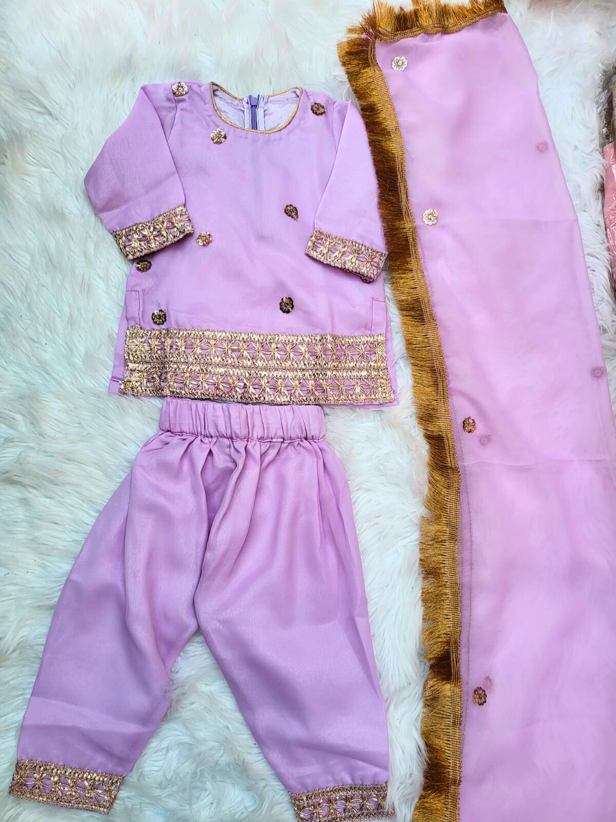 Lavender Grace Kurta Pajama Set with Dupatta