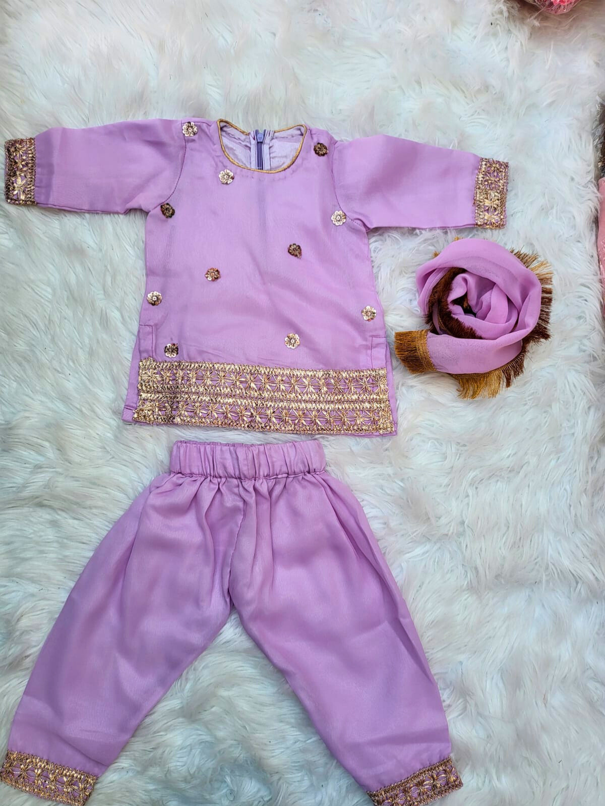 Lavender Grace Kurta Pajama Set with Dupatta