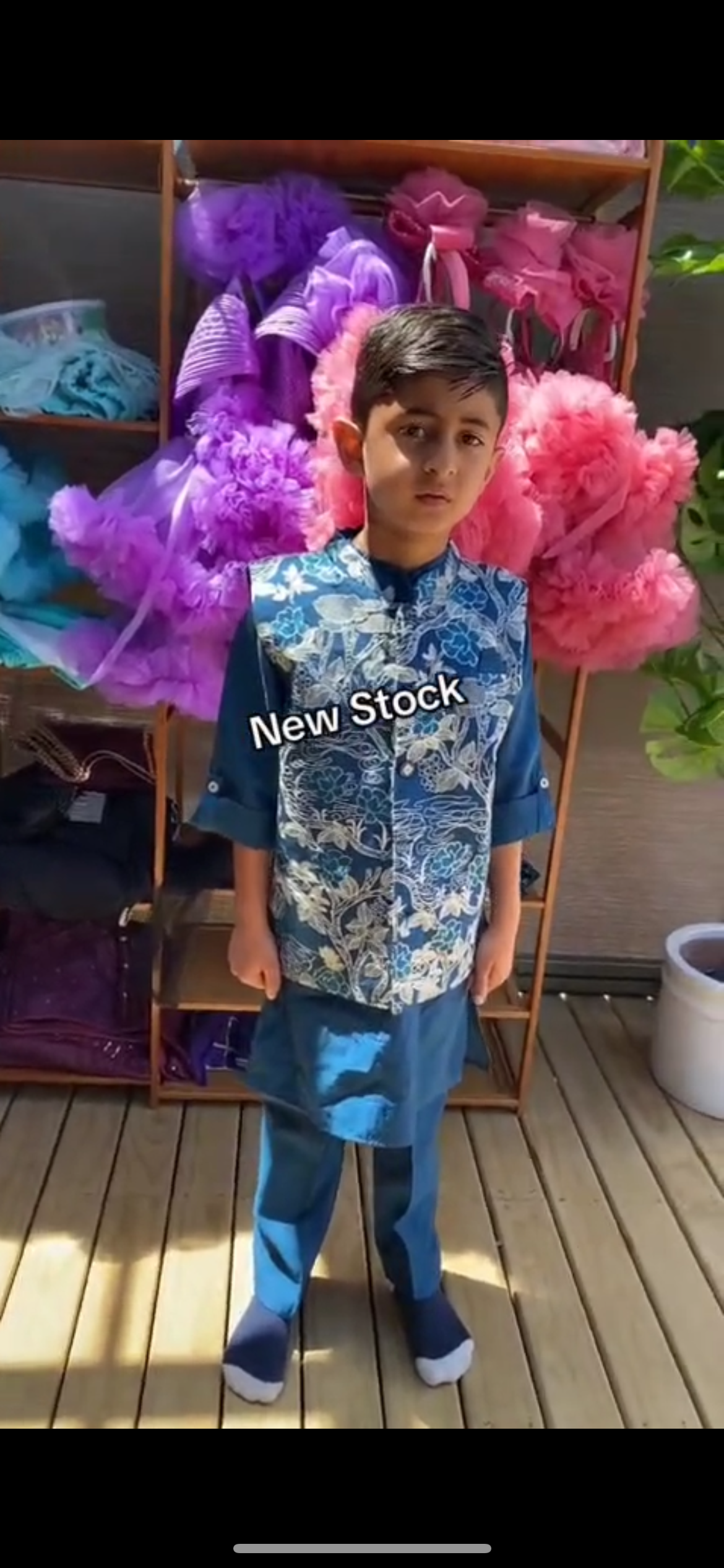 Boys Floral Kurta Set with Jacket