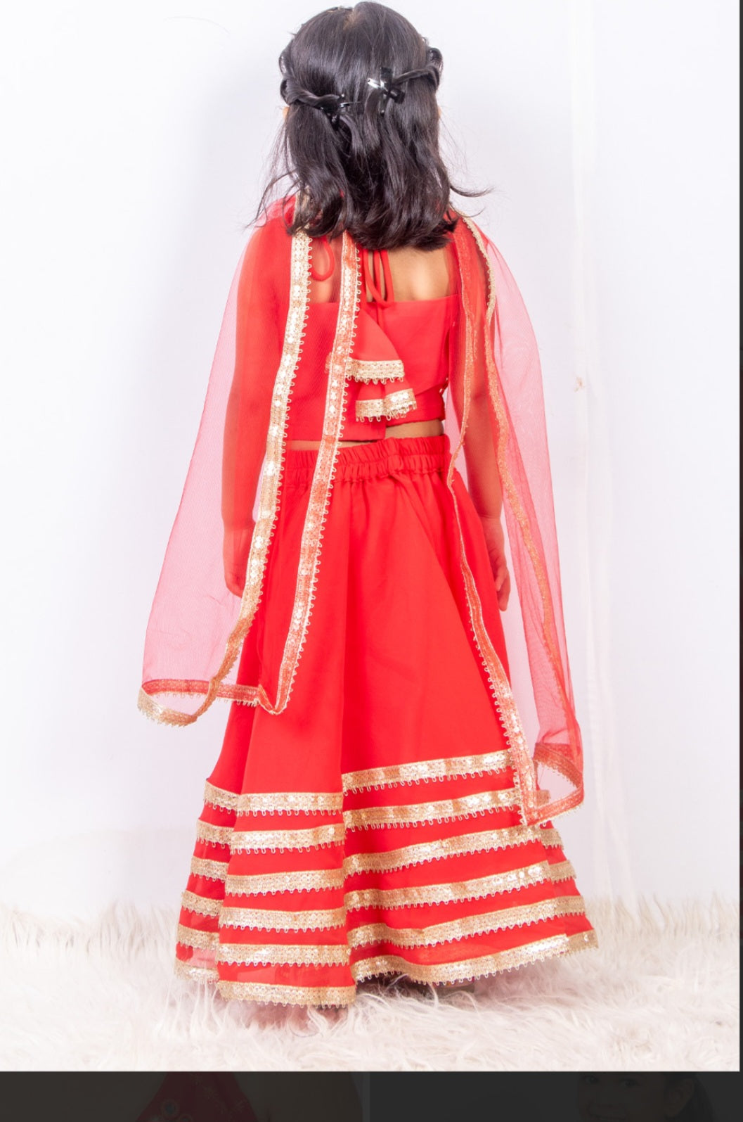 Red Halter Neck Lehenga