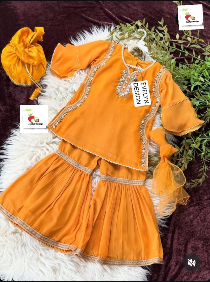 Kids Mango Sharara Suit with Dupatta