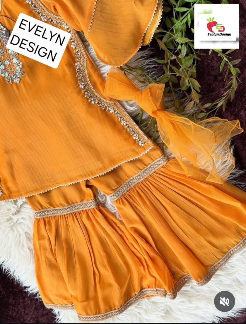 Kids Mango Sharara Suit with Dupatta