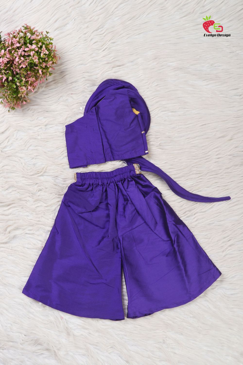 Purple Silk Indo Western Coord Set